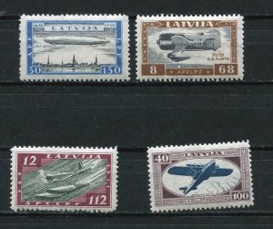 Latvia 1933 Mi 228-1A Sc CB21-24 MH CV$300 Surfax for wounded Aviators l1428s