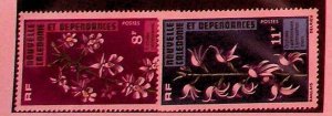 NEW CALEDONIA Sc 408-9 NH ISSUE OF 1975 - FLOWERS