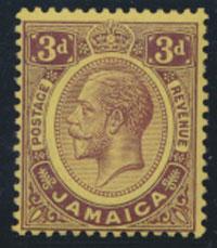 Jamaica SG 62 SC# 65  MVLH  purple / yellow  see details