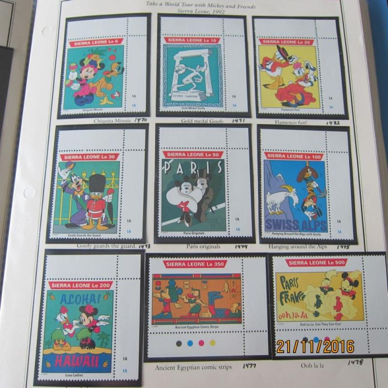 Sierra Leone Disney Sc 1470-1478 MNH