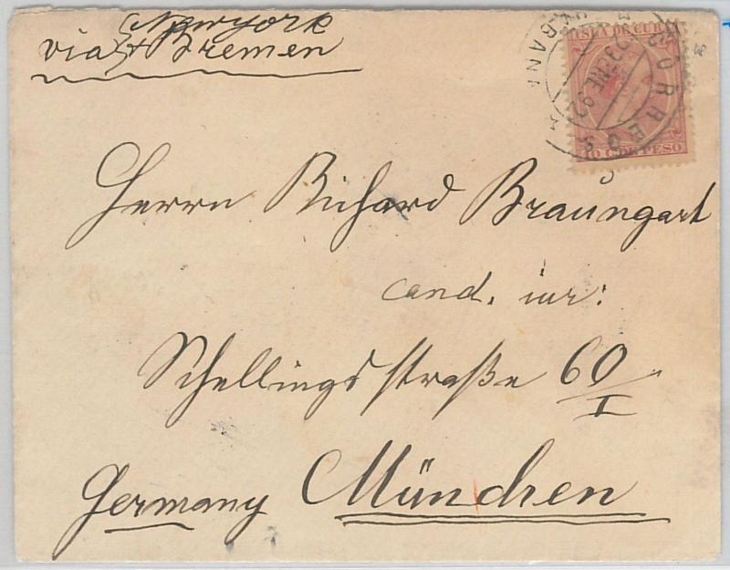 52225  - CARIBBEAN  -  POSTAL HISTORY : COVER to GERMANY 1892