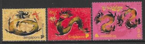 SINGAPORE SG2015/7 2012 YEAR OF THE DRAGON  MNH