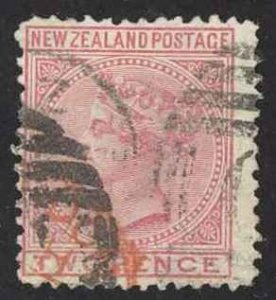 New Zealand Sc# 52 Used (a) 1874 2p rose Queen Victoria 