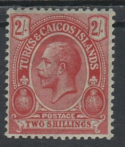 TURKS AND CAICOS ISLANDS 1913 KGV CACTUS 2/- WMK MULTI CROWN CA