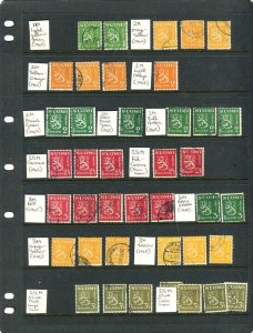 FINLAND; 1930s early Lion Types fine Duplicated USED LOT of Shades ++