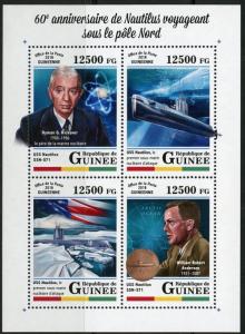 GUINEA 2018 60th ANN OF THE VOYAGE OF THE NAUTILUS UNDER THE NORTH POLE SHEET NH