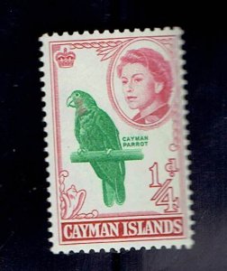 CAYMAN ISLANDS SCOTT#153 1962 1/4d CAYMAN PARROT BIRD - MH