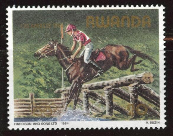 RWANDA Scott 1191 MNH** Equestrian Horse stamp 1984