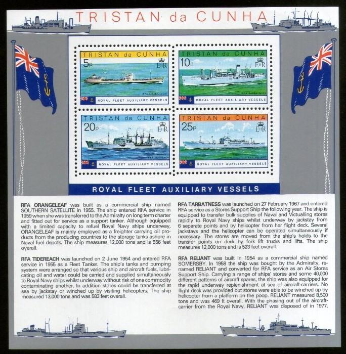 Tristan Da Cunha 1978 Royal Fleet Naval Ships Transport M/s Sc 250a MNH # 9626