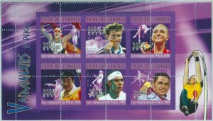 A0381 - COMOROS, ERROR, MISPERF: 2008, Beijing Olympics, Phelps, Nadal, Frodeno