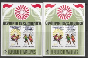 Maldive Is. 419 MNH S/S perf. & impf. Errors, vf  2020 CV $27.50++