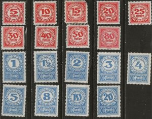 Austria ^  Scott # J75 -J92 - MH