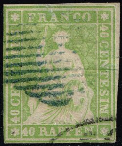 Switzerland #19 Sitting Helvetia; Used