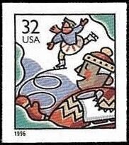 U.S.#3117 Skaters 32c Die Cut Booklet Single, MNH.