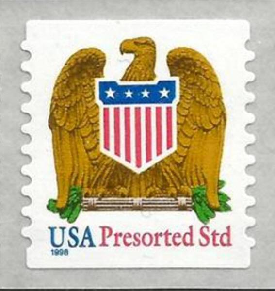 1998/2000 10c Eagle & Shield, Coil, Large Date, SA Scott 3271a Mint F/VF NH