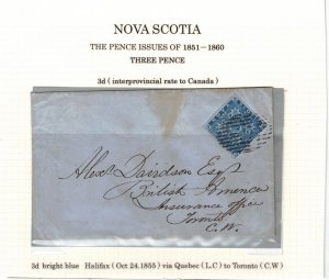 Nova Scotia #2i Used Fine+ On Cover To Toronto