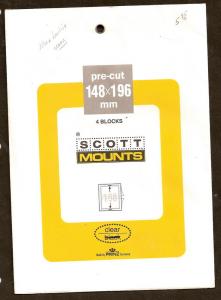 SCOTT MOUNTS-PRECUT - 148 X 196 - FOUR BLOCKS - CLEAR