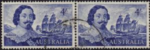 Australia - 1963 - Scott #374 - used pair - Tasman Sailship