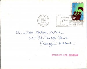 United Nations, New York, Worldwide First Day Cover, Auxiliary Markings