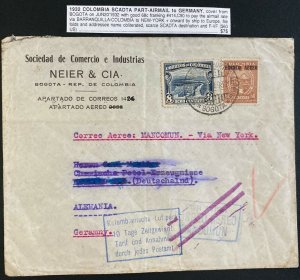 1932 Bogota Colombia Commercial Airmail Cover To Germany