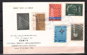 IRAN PERSIA STAMPS. FD COVER CENTO - COMMUNICATION SYSTEM, 1966