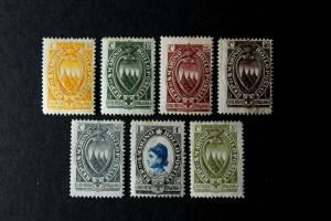 San Marino #B18-24 MH 1923 Coat of Arms Semi Postal Set  OG