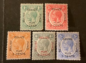 Stamps British Honduras Scott #B1-5 hinged