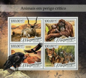 Endangered Animals Stamp Pongo Pygmaeus Canis Rufus S/S MNH #8759-8762