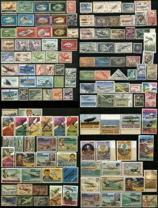 Worldwide Airmail Postage Stamp Collection Planes Aero Post Mint Used