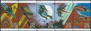 US 2741-2745 2745a BK207 Space Fantasy 29c booklet 20 #2222 MNH 1993