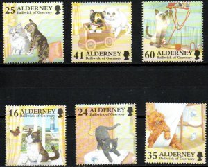 Alderney 1996 ,Domestic Cats MNH set # 92-97