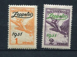 Hungary 1931 Mi 478-9 MH Overprint Zeppelin CV 200 euro SKU 1068