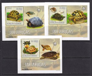 Sao Tome and Principe 2006 Turtles Scouting 3 S/Sheets Deluxe Edition MNH