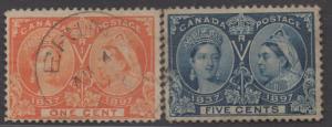 *Canada SC# 51, 54 Used, FVF, DG, Tear on 51 Mid Left, Gum Wrinkle