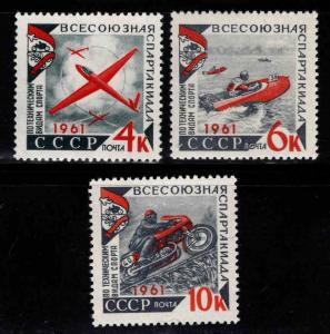Russia Scott 2497-2499 MNH** 1961 Tech Sports stamp set