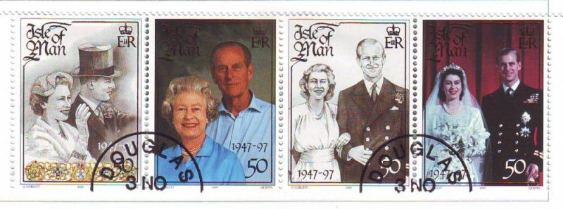 Isle of Man Sc 761 1997 Golden Wedding stamp set used