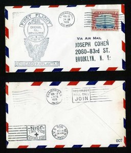 # C11 CAM # 30 First Flight cover, Chicago, IL to Evansville, IN - 11-19-1928 #2