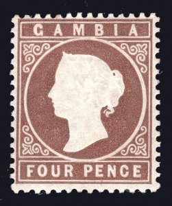 MOMEN: GAMBIA SG #16B CROWN CC UPRIGHT MINT OG H £325 LOT #66898*