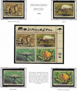 UN-Geneva #246-249 +inscription  blk of 4 Endangered Species (MNH) CV $9.25