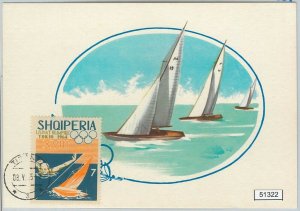 51322 - ALBANIA - MAXIMUM CARD - 1964 OLYMPIC GAMES in TOKYO: Swimming SAILING-