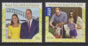 AUSTRALIA SG4193/4 2014 ROYAL VISIT MNH