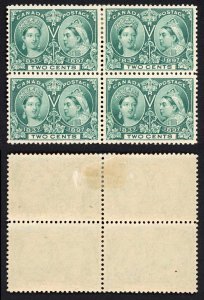 Canada SG124 2c Green 1897 Jubilee Fresh Colour Block (2 x U/M) Cat 140++ Pounds