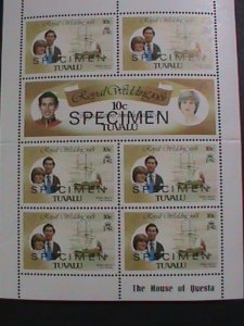 TUAVALU-SPECIMEN -1981 ROYAL WEDDING- PRINCE CHARLES & LADY DIANNA-MNH SHEET