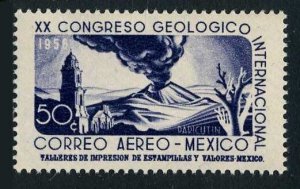 Mexico C235 two stamps, MNH. 20th Geological Congress, 1956. Paricutin Volcano.