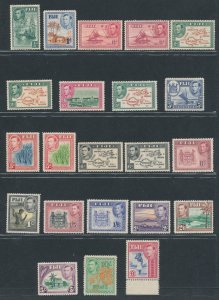 1938 Fiji - Stanley Gibbons n. 249/266b - 22 values, full series, MNH**