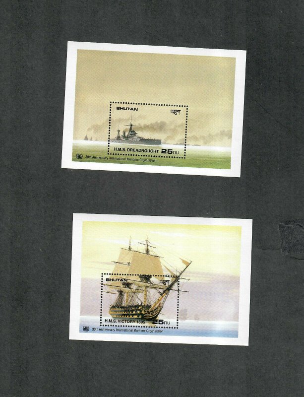 Bhutan Sc#749//760 M, 10 Of 12 S/S Ships, Cv. $55