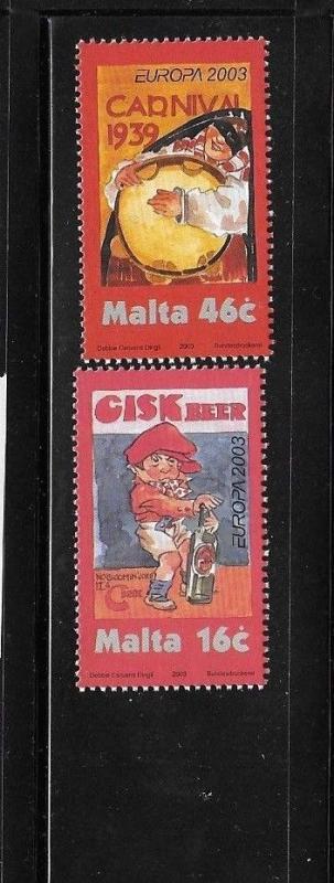 Malta 2003 Europa Poster Art Sc 1123-1124 MNH A1063