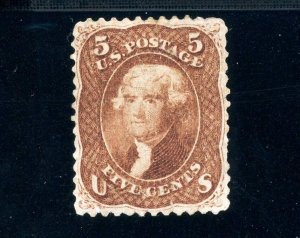 USAstamps Unused VF US Serie of 1862 Jefferson Scott 75 NG SCV $2100