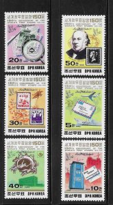 Korea 1989 Sir Rowland Hill Stamp London Sc 2855-2860 MNH A2993