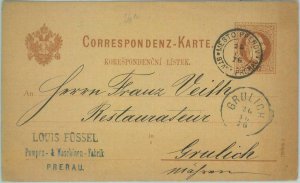 85066 - AUSTRIA Czechoslovakia - POSTAL HISTORY - Stationery from PREROV 1876